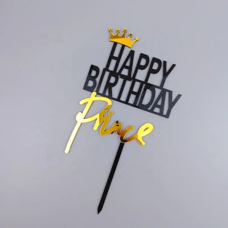 King Queen Prince Princess Acrylic Cake Topper for Birthdays