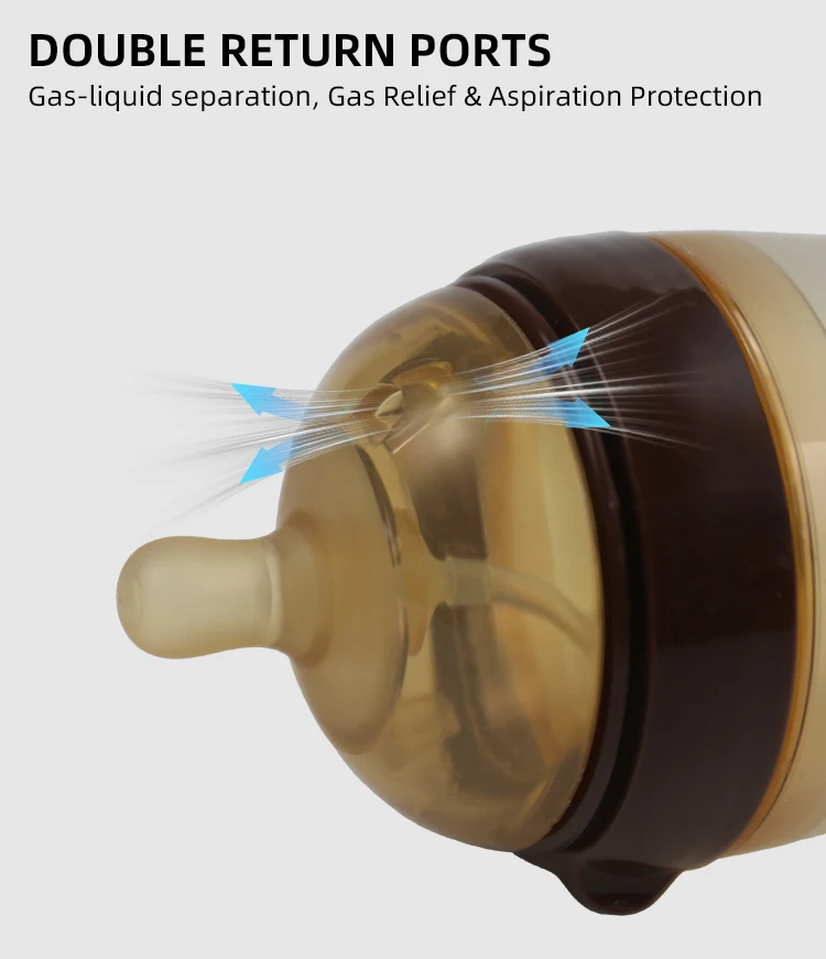 BPA Free Newborn Baby Bottle 0-12 Months Solid Silicone PP Wide Mouth Nipple Feeding Design Imitates Breast Milk Bottle manufacture