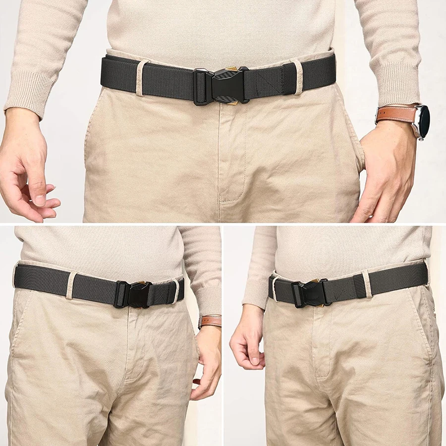 Wear-resistant Durable Hiking Hunting Pants Tactical Belt Stretch Nylon Web Quick Release Work Tactical Belt