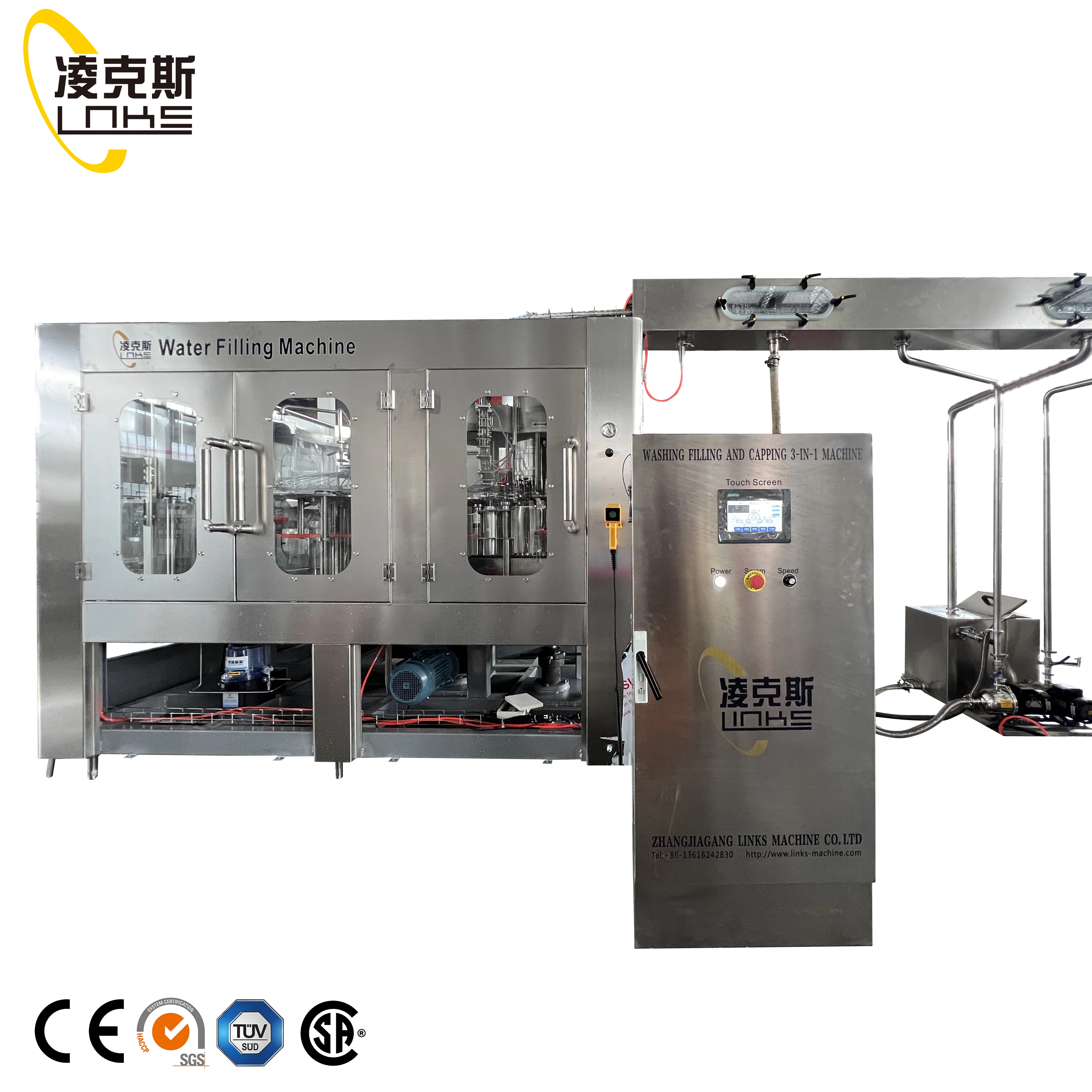 24-24-8 Water Bottle Filler 500ml Capacity 8000BPH Output Complete Beverage Line Solution