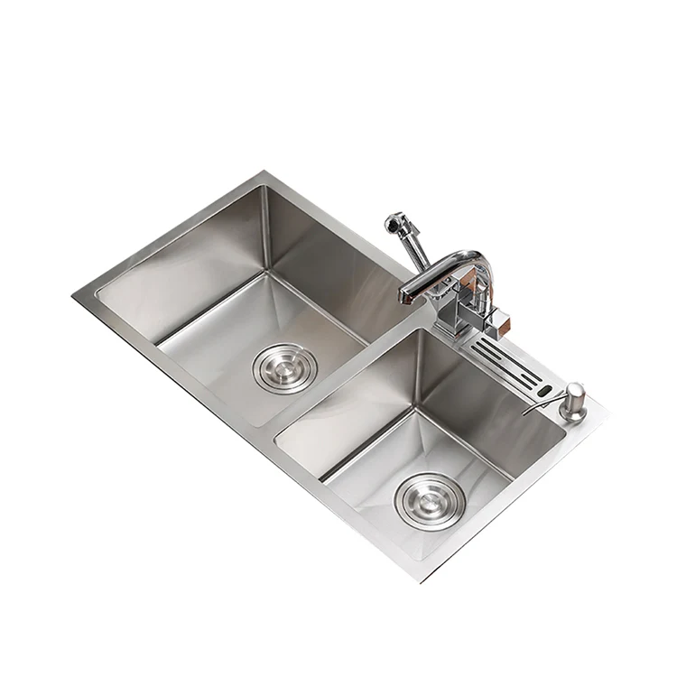 High Grade stainless steel Double bowl Handmade  kitchen sink