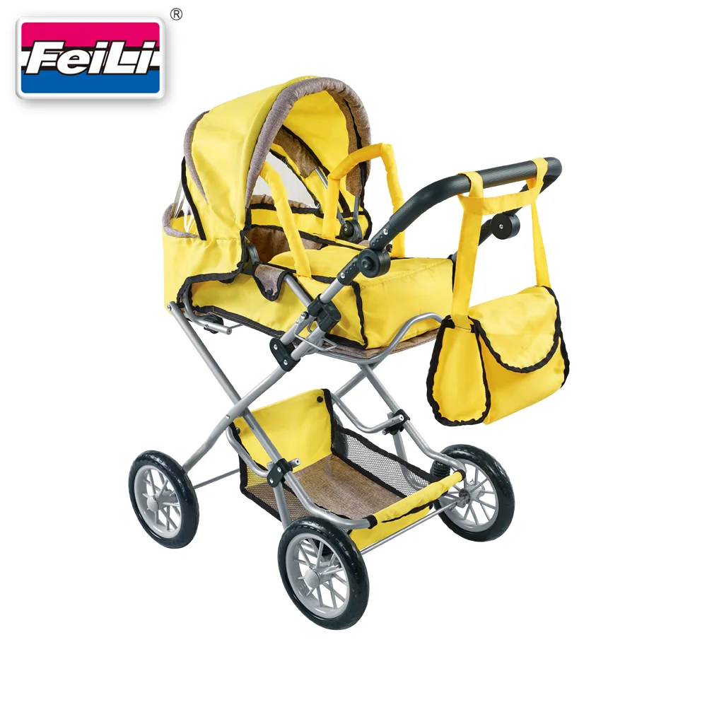 Dollri Starri New Design 2022 Large Combi Doll Pram Toy With Carry Cot and Free Carriage Bag for 5 Years