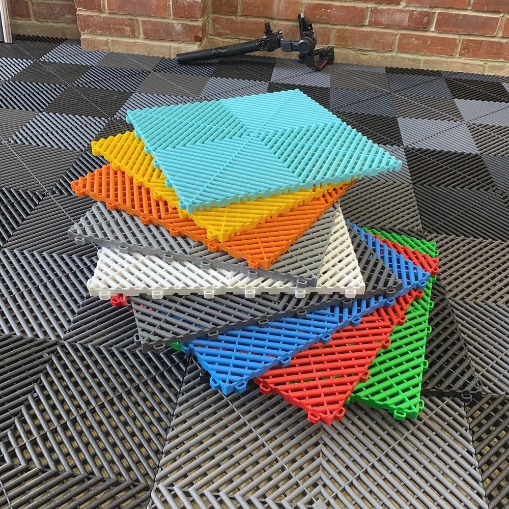 Eco-Friendly Waterproof Anti-Slip PVC Garage Floor Tiles Eco-Friendly Waterproof Anti-Slip PVC Garage Floor Tiles