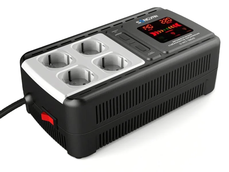 220V 50Hz Relay Socket Type Single Phase Voltage Stabilizer With 4 Plugs