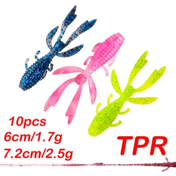 Cheery TPR Floating Water Shrimp BAIT 10pcs1.7g/6cm 2.5g/7.2cm Lure Artificial Soft Bait Bionic Ned Inverted Bass – Soft Lure – view 2