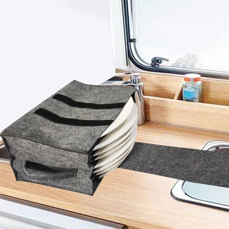 Dinnerware Storage and Transport Protects Felt Plate Dividers Camping Dish Holder Bag Plate Storage Containers