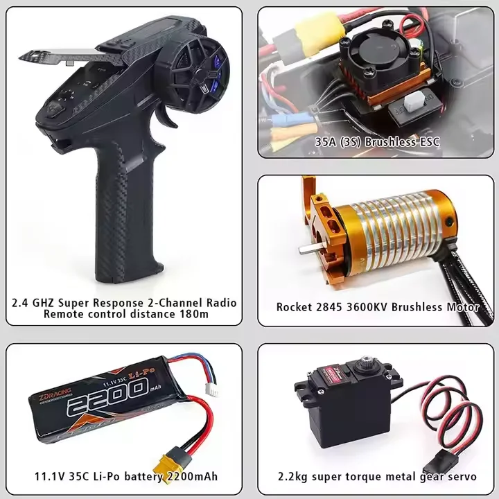 ZDレーシングMT16 1:16スケール4WDブラシレスモンスタートラック-80km