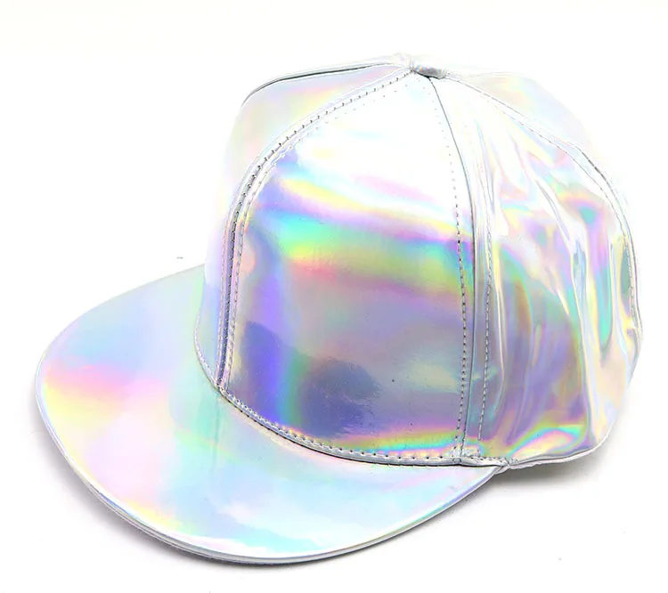 Custom Rainbow Hat Full Leather Hip Hop Baseball Cap Sun Hat Men's Ladies Flat Brim Baseball Snapback Cap