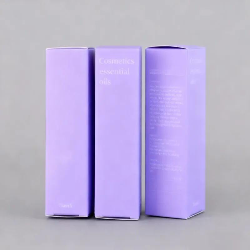 product factory direct matte purple cosmetic paper box digital printing lotion toner handcream paper box low moq ivory board lipbalm box-5