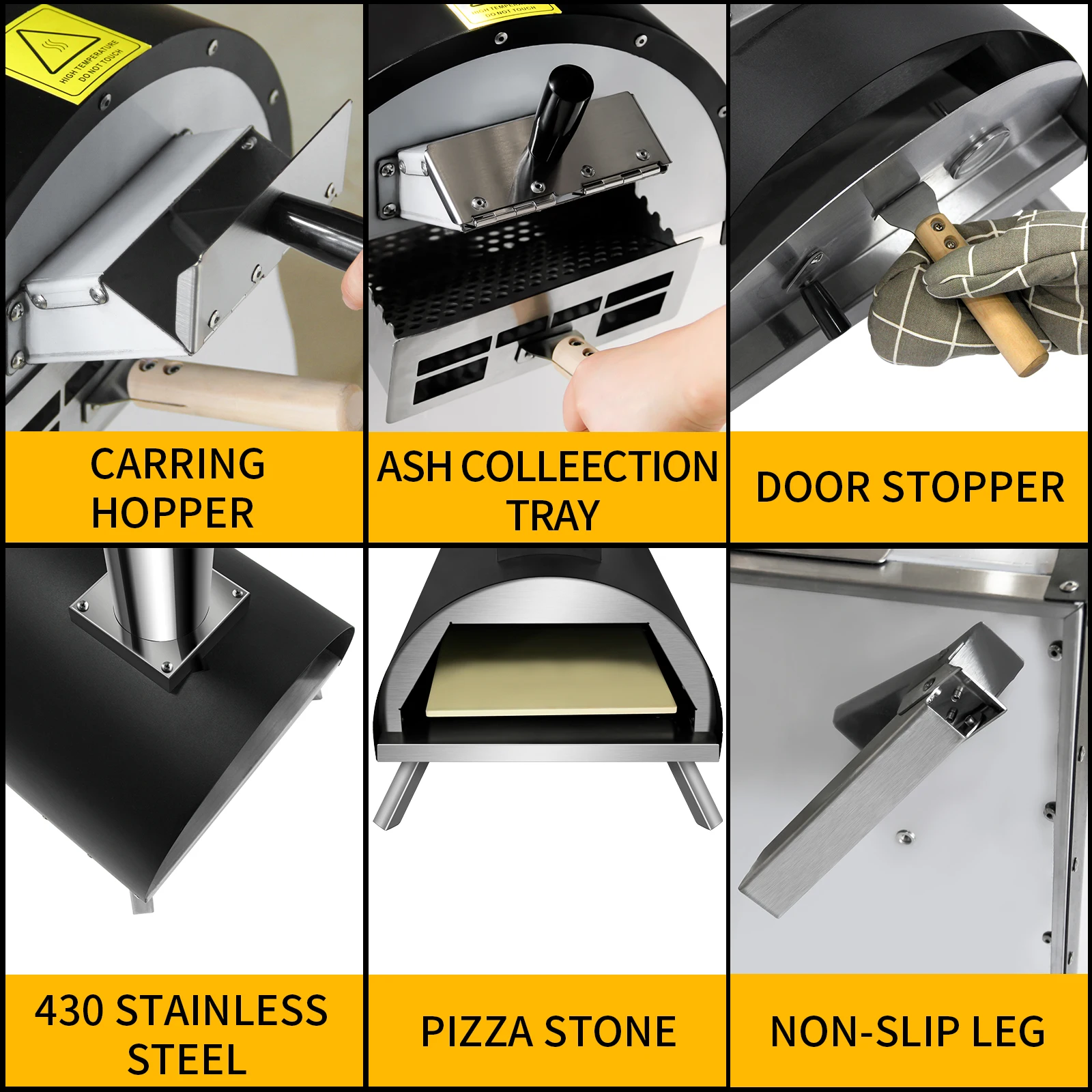 Outdoor Toaster Pizza Oven Commercial Portable Stainless Steel Small