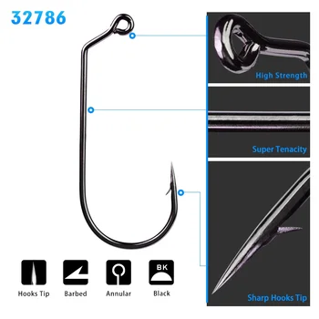 Cheery PRO BEROS Carbon Steel Jig Barbed Hooks 100pcs/Pack Single Lead Fish Hooks for Bass for Bottom Rivers Carp Octopus – Metal Jig – view 3
