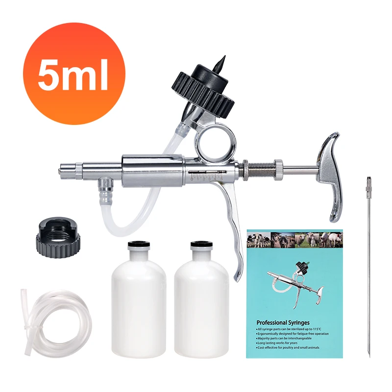 Siringa Vaccino Semi-Automatica Regolabile &ndash; 25ml/50ml Per Bestiame (Nuova)