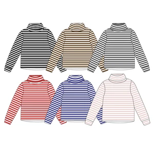 New Arrived High Quality Fashion Baby Contrasting Striped Long Sleeved T-shirt Casual Kids Clothing Tops