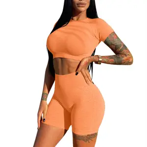 In Stock Fitness Activewear Outfits Women Workout Scrunch Lifting Butt Gym Yoga Set for Woman