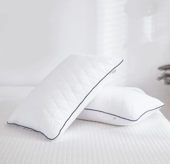 Breathable Quilted Cover Pack of 2 Hotel Fluffy White High Quality Down Alternative Sleeping Neck Pillow