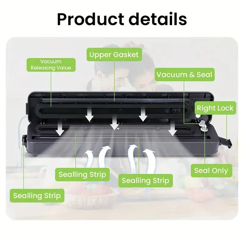 Automatic Air Sealing System Automatic Suction Vacuum Food Sealers Multifunction Mini Food Vacuum Sealer Machine for Kitchen