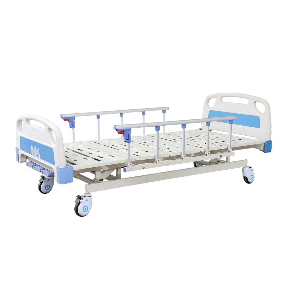 Stainless Steel Three-Function Adjustable Foldable Durable Manual Bed-Home Care Equipment Single Central Locking Hotel Outdoor 2