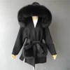 black with fur pocket