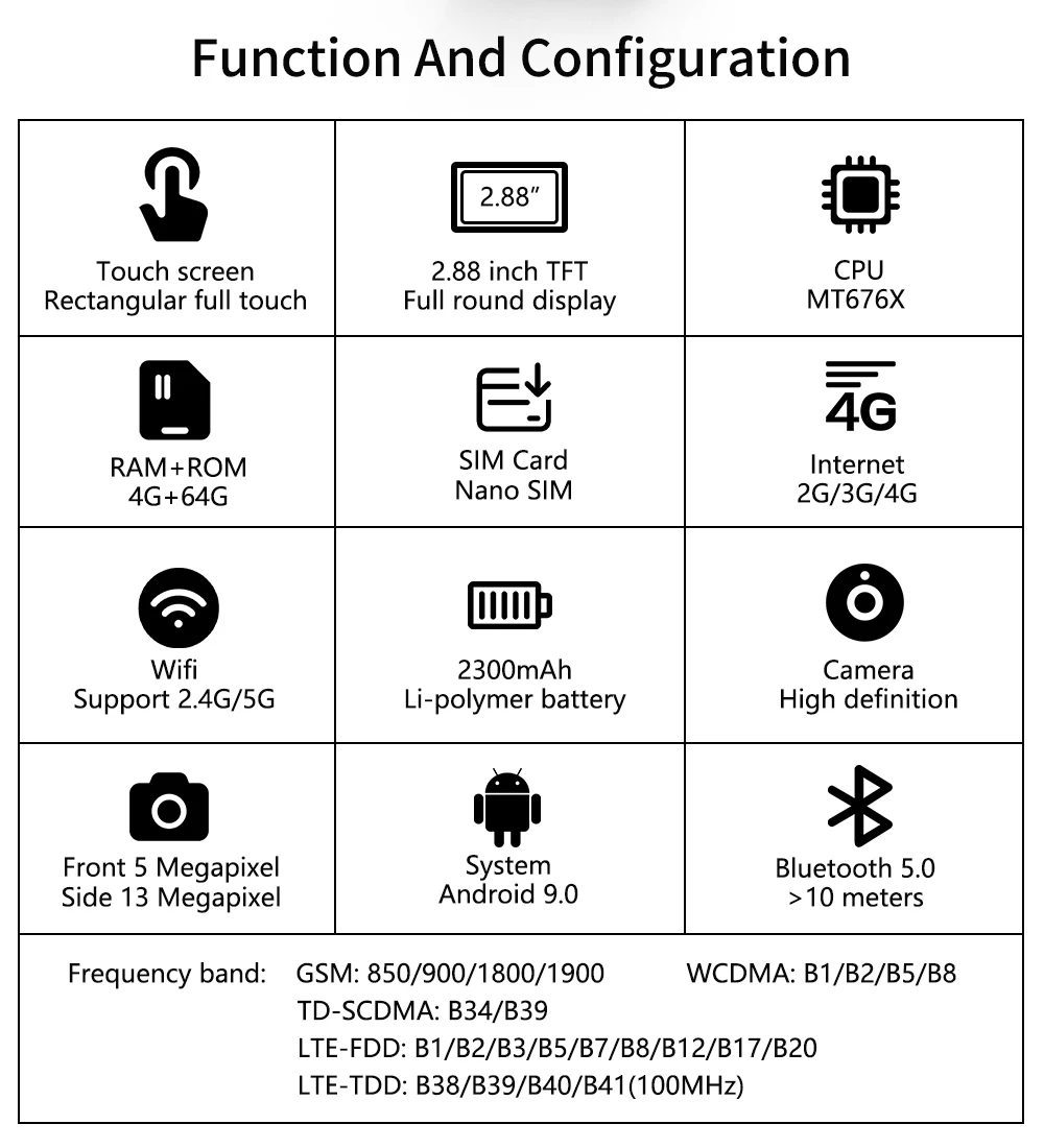 smart watch functions and configuration