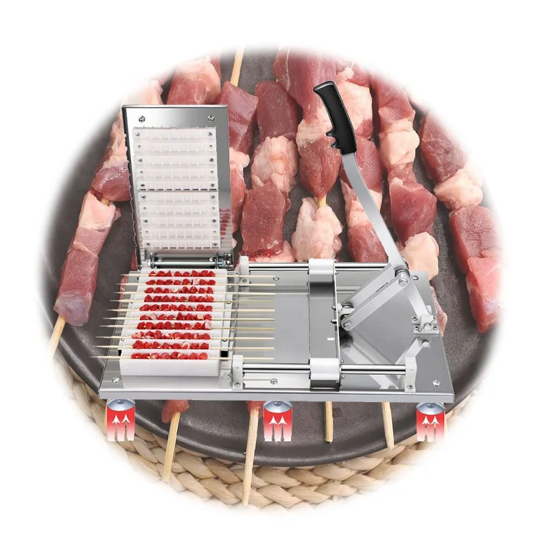 Factory Price Meat Cube Skewer Machine Kebab Yakitori Skewering Machine