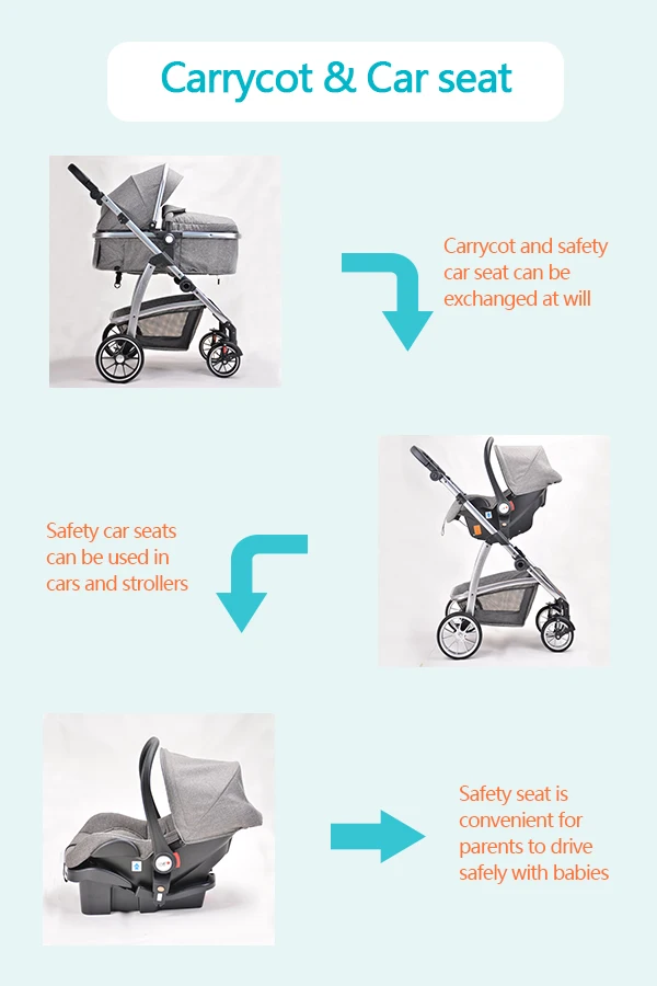 En1888 Certificate Baby Pram Stroller 3 In 1 Luxury Wholesale Pousette