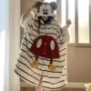IM142-W Mantella di Topolino a righe bianche e marroni