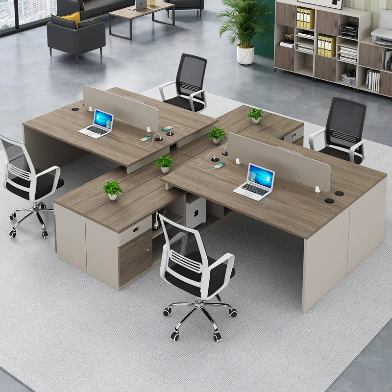 Modern Mdf Office Desk Furniture 3 Person Office Cubicles Wooden Office ...