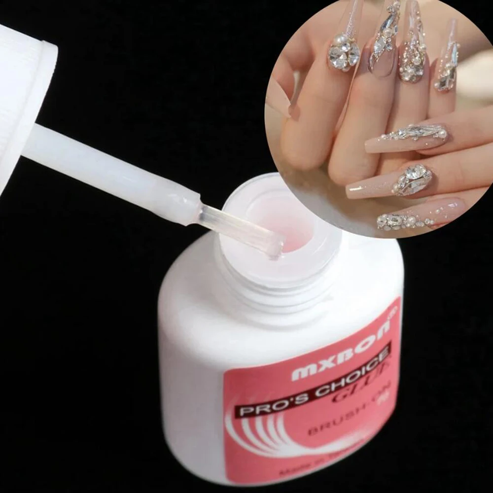 7g Fast Drying Nail Glue for Nail Tips Super Strong Adhesive Liquid Glue Rhinestones Gel Glue With Brush Manicure Tools
