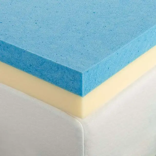 Hot Selling 2inch Memory Foam Topper with Removable Knitted Fabric Cover Classic Design Cooling Feature for Hotel Bedrooms