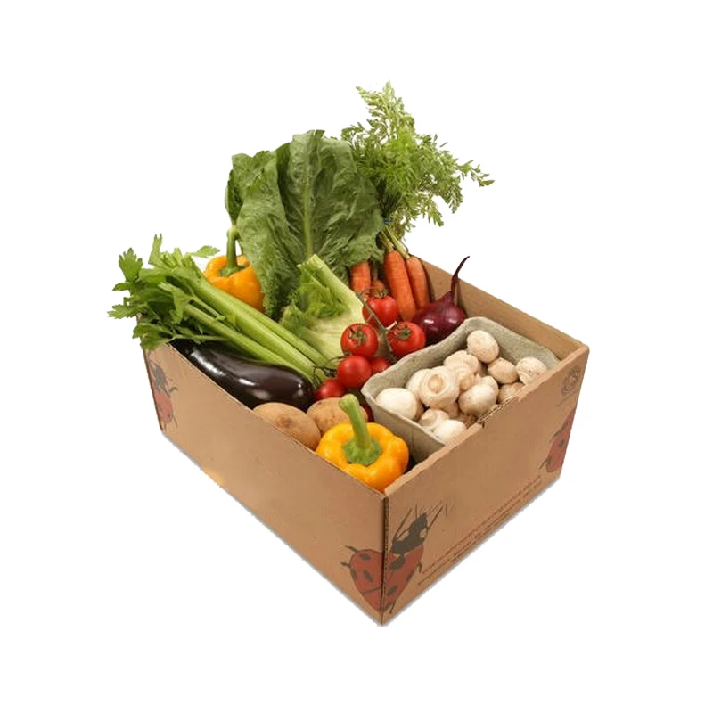 Brown Paper Vegetable Packing Box Fresh Keeping Container Corrugated Shipping Fruit Vegetable Packaging Boxes