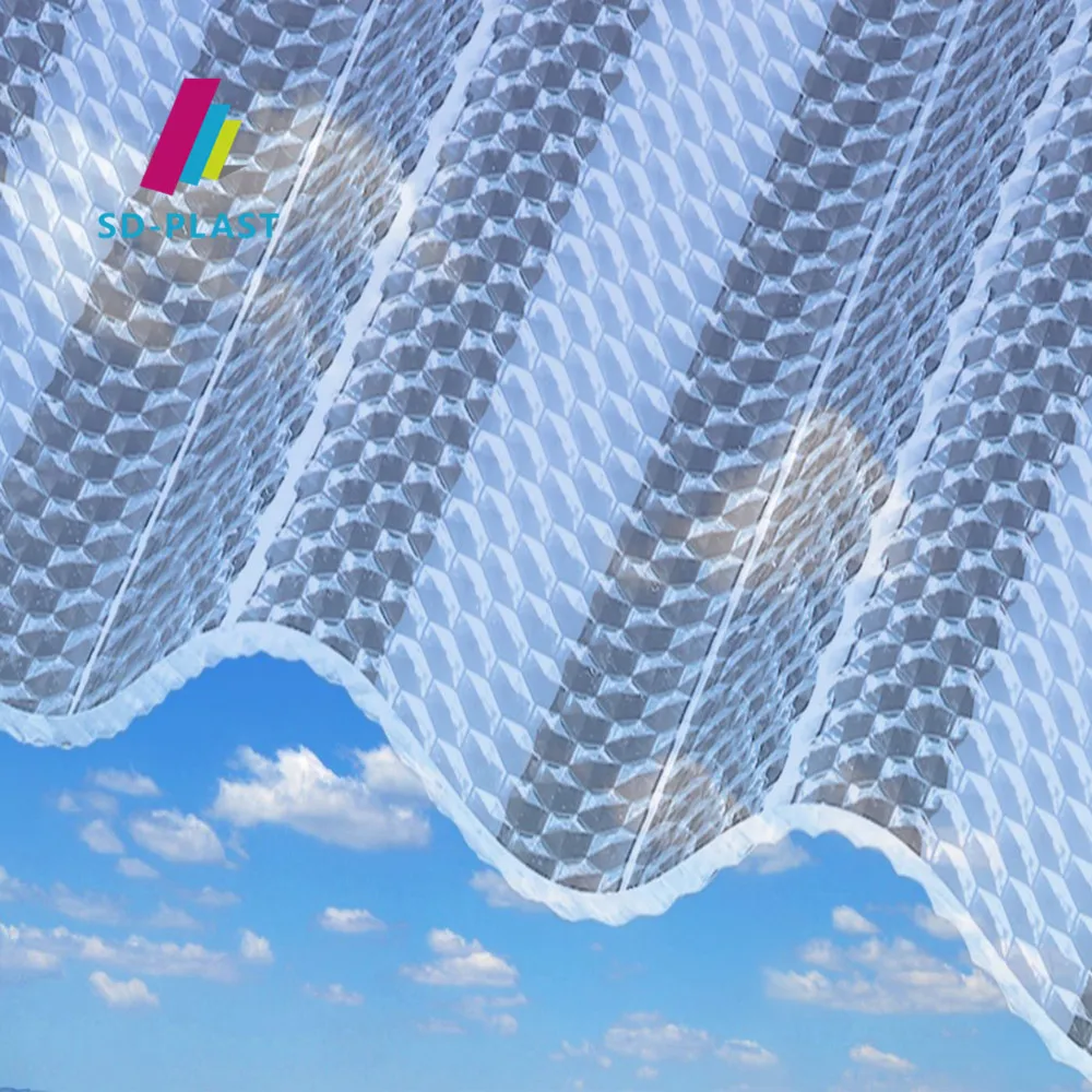 High Impact Strength Lightweight Corrugated Polycarbonate Sheet Transparent Corrugated Roofing Sheet