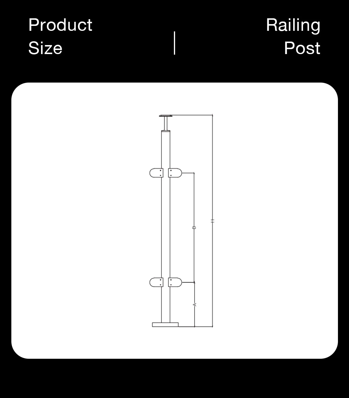 Stainless Steel 304 316 Glass Railing Post For Interior And Exterior