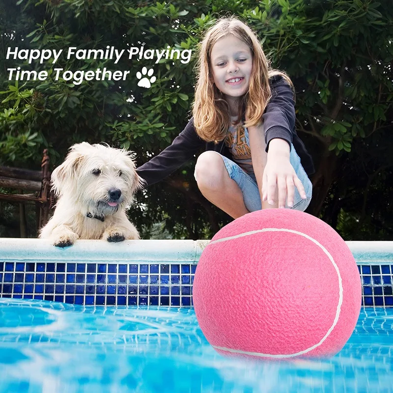 9.5 inch big Tennis Ball Promotional Colored  Inflatable Rubber Dog Toys Ball Funny Interactive Dog Balls manufacture