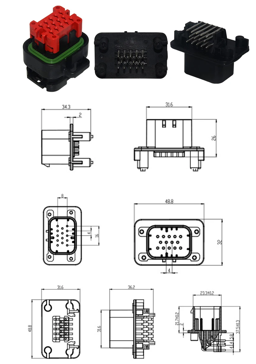 Automotive Oem Wire Connectors Male To Female 4 Pin Waterproof