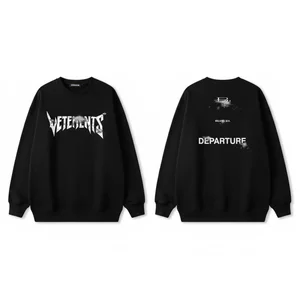 New Spring Autumn Unisex Crew Neck Solid Printed Knitted Breathable Quick Dry Regular Sleeve Sporty Comfortable Loose Fit Front