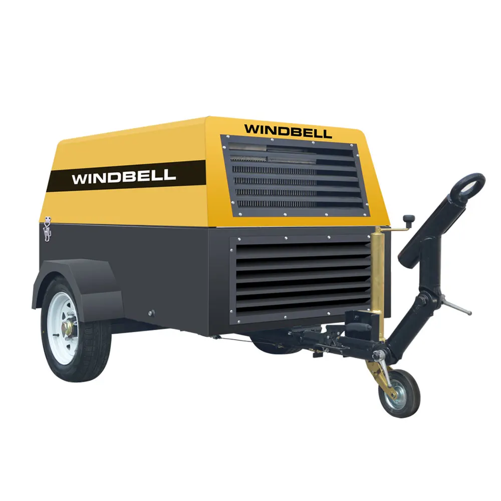 工业矿185 Cfm小型移动便携式柴油动力空气压缩机柴油发动机螺杆空气压缩机千斤顶锤| Alibaba.com