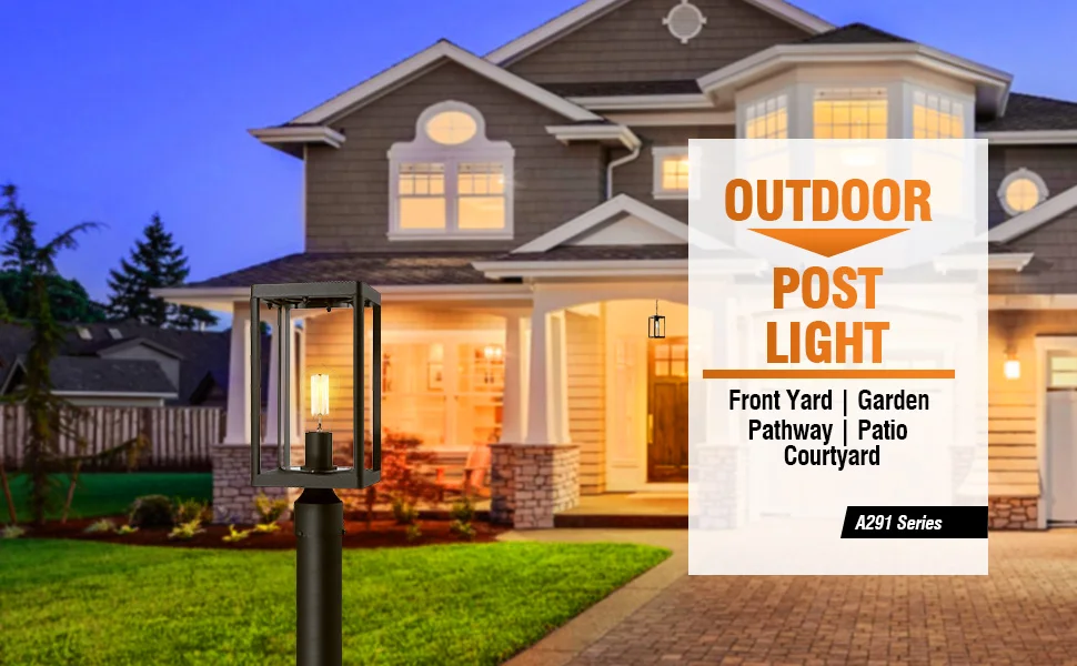 GYDZ Outdoor Solar Lamp Post Light With 3-Inch Pier Mount Base, Solar Post Lights Outdoor Classic Die Cast Aluminum With Water Glass Solar Pillar Light For Gate Column Driveway 20 5 H Matte Black