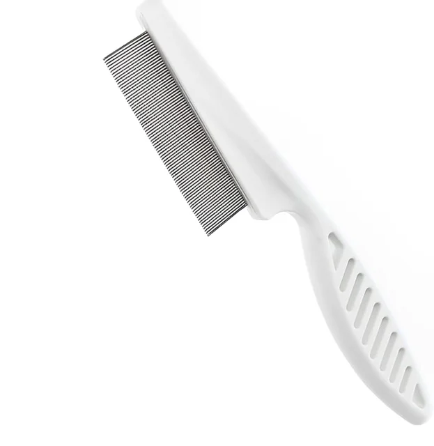 Uniperor Pet Grooming Products Round Smooth Needles Fur Cleaning Cat Hair Removal Brush Stainless Steel Lice Removal Comb