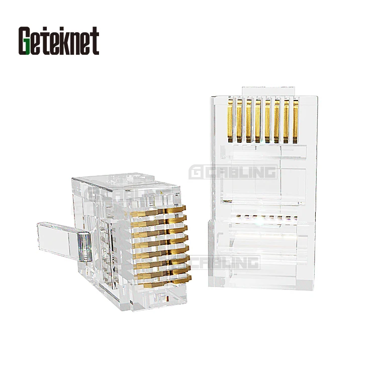 GETEKnet Cat6 RJ45 Connector Plug Connector 8pin Gold Computer Plug Rj45 Connector