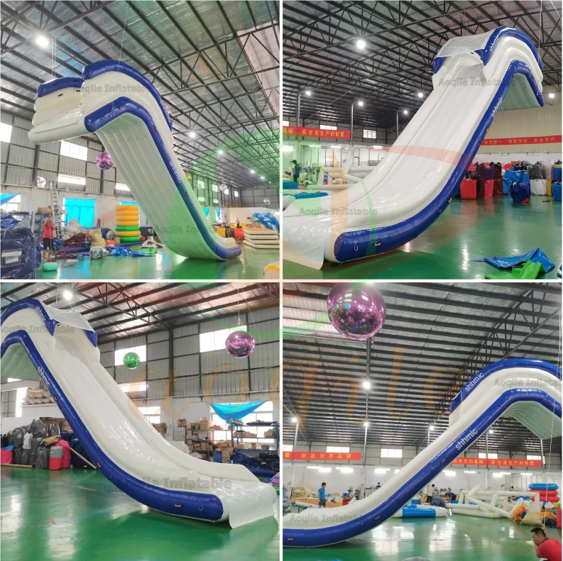 Tobogán acuático flotante personalizado para yate, casa flotante, tobogán inflable para yate, tobogán acuático flotante inflable al aire libre para yate