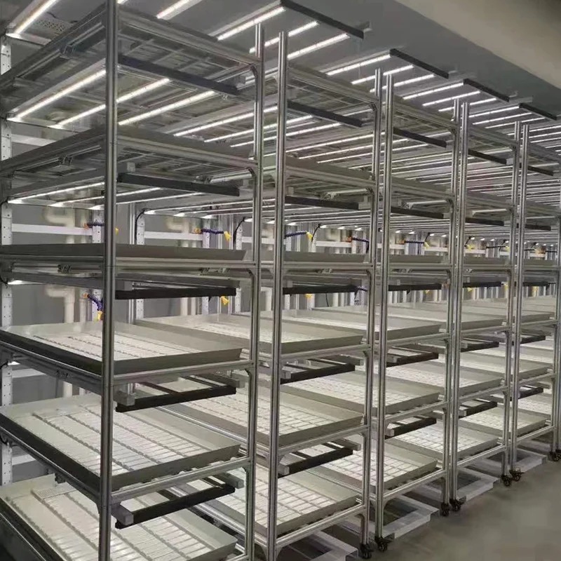 Agricultural Greenhouse Hydroponic System 4*8 Ebb Flow Rolling Bench Flood Multi-Layered Seedbed with Aluminum Alloy Frame Large