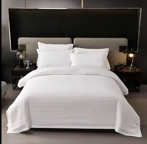 Wholesale Hotel Bedding Set 100% Cotton Pure White Thickened Eco Friendly Duvet Cover Set 4 Piece 200tc All Season