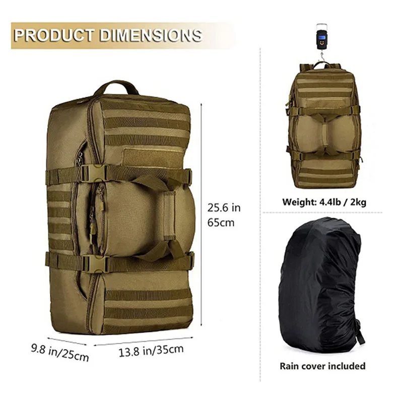 Sport Tactical Luggage Rucksack for Hiking Camping Waterproof Tactical Suitcase Bag Outdoor Tactical Duffel Backpack