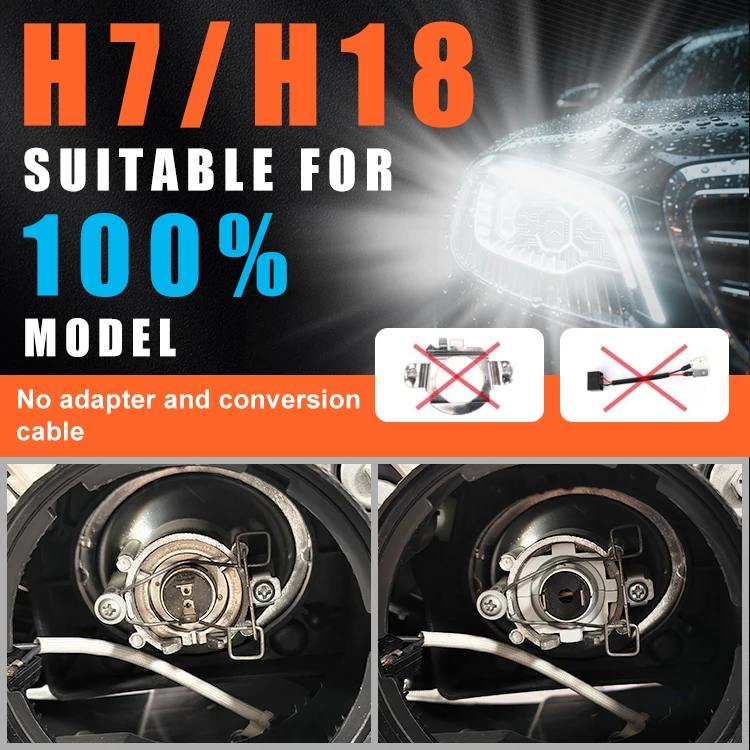 Gview Factory GMX H18 LED H7 8000LM H1 H8 H11 LED Atuo Lamp for Car Headlight Bulb HB3 HB4 9005 9006 Turbo LED Bulbs 12V LED H7