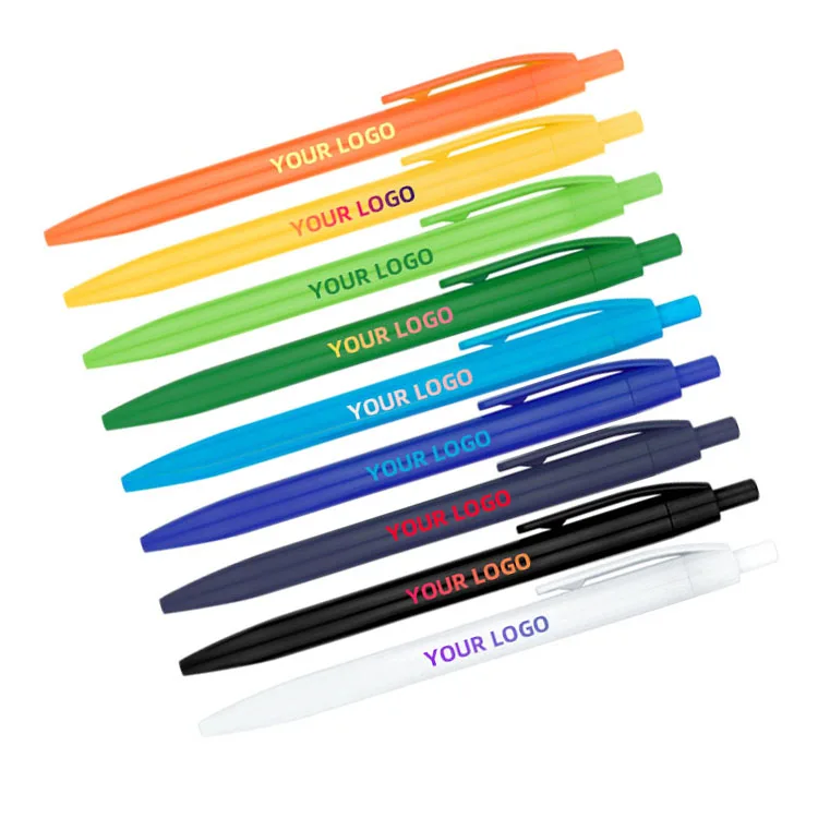 Wholesale High Quality Cheap Plastic Ballpoint Pen Customized 1.0mm Writing Width Ballpoint Pen for Office School and Promotion