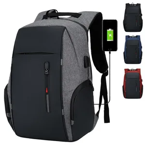 Cross-border Unisex Business Laptop Backpack Waterproof Oxford Polyester Large Capacity Multi-function USB Zipper Closure Air