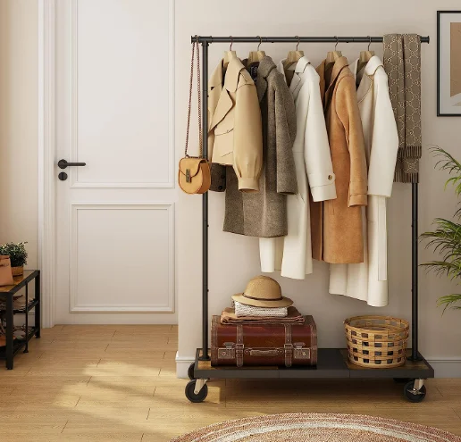 Perchero de ropa movible, individual, estilo Industrial retro