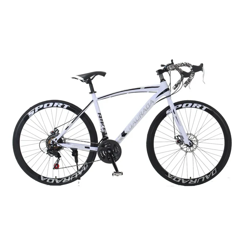 High Quality Customized 700C Hybrid Road Racing Bike Factory Cheap with Steel Fork Disc Brake 21 Speed Gears