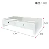 Support pour moniteur en MDF entièrement blanc, 52 cm, 90002