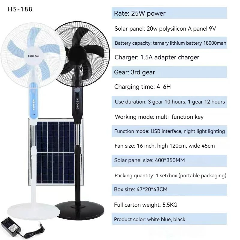 Rechargeable Solar Powered Stand 16 18 Inch With Remote Control Acdc Solar Charging Pedestal 8899